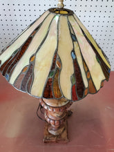 Vintage Dale Tiffany Leaded Stain Glass Table Lamp Marble Base 23"
