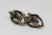 Vintage Men's Sterling Silver Isreal Brutalist Abstract Swirl Design Cufflinks