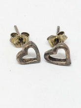 Vintage Navajo Sterling Silver Open Heart Cut Out Pierced Stud Earrings