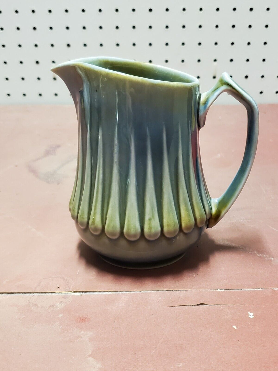 Vintage James Borsey Wade Irish Porcelain Green And Blue Pitcher/Creamer Cup