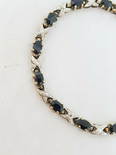 Blue Sapphire & Diamond Gold Plated Sterling Silver PAJ Infinity Tennis Bracelet