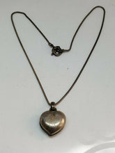 Vintage Sterling Silver Michael Bromberg 4 Photos Puffy Heart Necklace Engraved