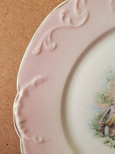 Antique Rosenthal China RC Louis XIV Colonial Couple Pink Gold Trim Dinner Plate