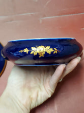 Vintage Porcelaine Florence Limoges Cobalt Gold Flower Filigree Jewelry Box