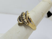 14k Yellow Gold Round And Baguette Diamond Cluster Engagement Ring Size 7