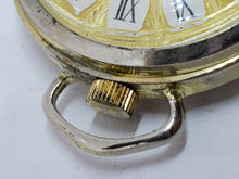Vintage Arntime Gold Tone Roman Numeral Floral Pocket Watch *WORKING*