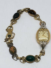 Vintage Bulova Diamond 10k RGP 1/20 12k GF Scarab Watch Broken Crown Pin
