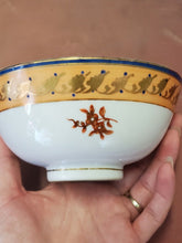 Vintage L & Co Hand Painted Red Gold & Blue Bowl