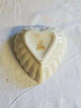 Vintage Beleek Ireland Scalloped Ivory Heart Shaped Dish