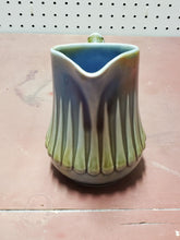 Vintage James Borsey Wade Irish Porcelain Green And Blue Pitcher/Creamer Cup