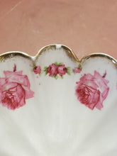 Antique Victorian White Scalloped Pink Roses Footed Serving Bowl Set