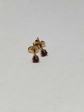14k Yellow Gold Round Cut Ruby Stud Earrings