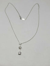 Sterling Silver Clear Cubic Zirconia Past Present Future 3 Stone Necklace
