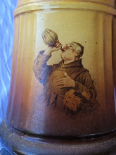 Vintage Porcelain Brown Beer Stein Mug Drinking Man
