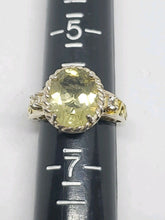 5.0 Carat Citrine Sterling Silver Gold Plated White Topaz Filigree Ring