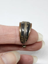 Vintage Crown J Navajo Copper & Sterling Silver Single Post Hoop Earring