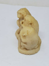 Vintage Hand Carved Resin 3 Wise Monkeys Figurine