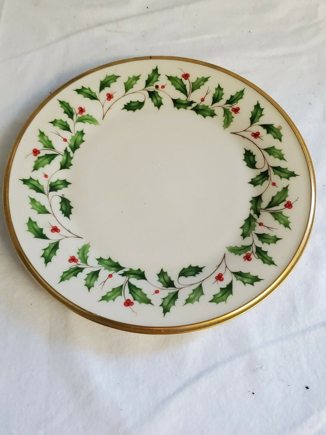 Lenox Ivory Holiday Mistletoe Dinner Plate
