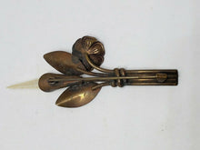 Antique Brass Pointed Pearl And Pink Cabochon Wire Flower Bouquet Brooch