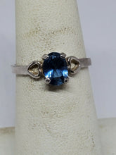 Sterling Silver Swiss Blue Topaz Open Heart Shoulder Accent Ring Size 5.5