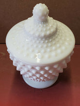 Vintage Fenton White Milk Glass Hobnail Cookie Jar With Lid