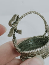 Antique Italian 900 Coin Art Silver Handmade Basket Figurine Trinket Ring Holder