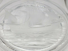 Vintage Signed Lalique France Sailing Ship Frosted Crystal Ashtray