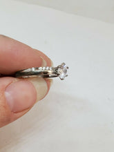 Sterling Silver Clear Cubic Zirconia Ring 2 Missing Stones Size 7