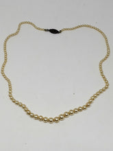 Vintage Sterling Silver Graduated Faux Pearl Necklace 16"