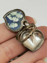 Vintage Sterling Silver Michael Bromberg 4 Photos Puffy Heart Necklace Engraved