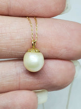 Vintage Orla Vagn Mogensen 14k Yellow Gold  Freshwater Pearl Pendant Necklace