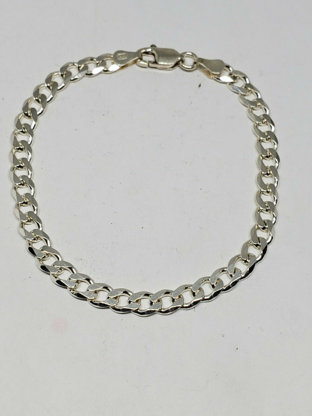 Italian Chain Bracelet Shiny 925 Sterling Silver Mixed Link Design 21.25cm  Long | eBay