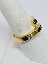 Zales 18k Gold Plated Sterling Silver Multistone Bypass Ring
