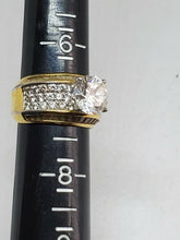 Vintage Sterling Silver Gold Plated PAJ 925 Cubic Zirconia Solitaire Ring Size 7