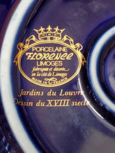 Vintage Porcelaine Florence Limoges Cobalt Gold Flower Filigree Jewelry Box