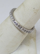 Sterling Silver Half Band Cubic Zirconia Pavé Set Ring Band Size 6