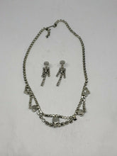 Vintage Blue Rhinestone Demi Parure Necklace and Earrings Set