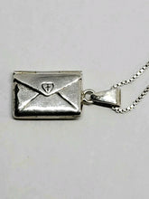 Sterling Silver Articulated Envelope "MOM" Necklace Opens To Reveal Bible Verse