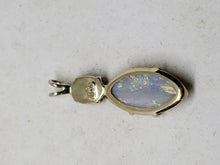 Handmade 14k Yellow Gold Genuine Australian Opal Pendant