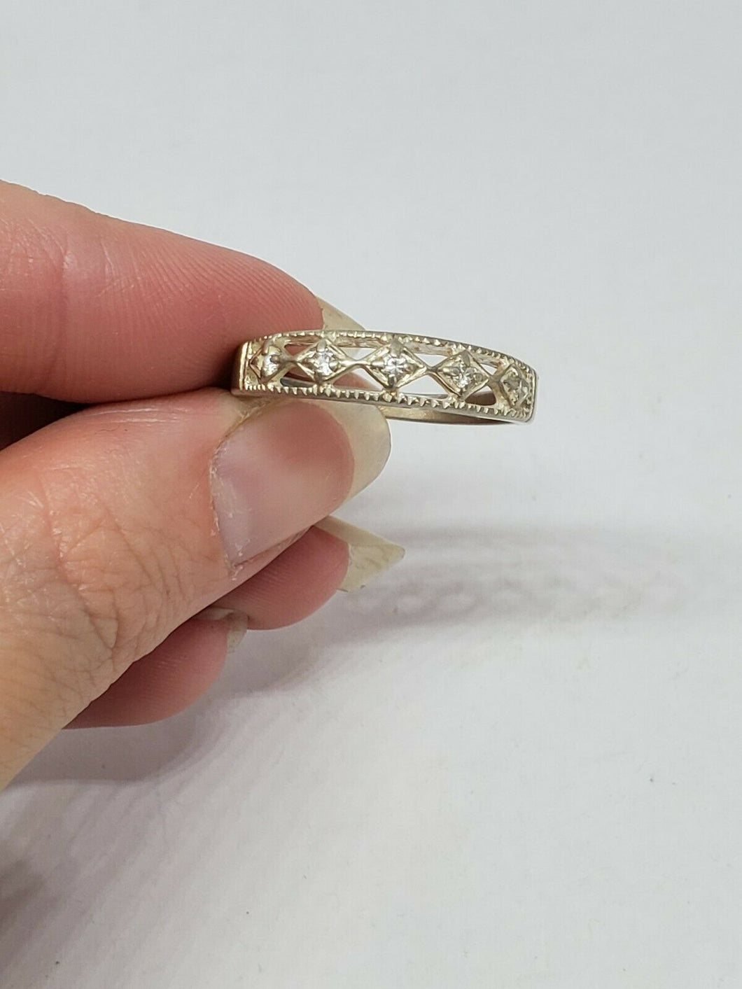 Vintage Avon Sterling Silver Cubic Zirconia Band Ring