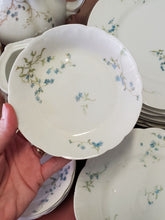 Antique Porcelain Haviland & Co Limoges France Blue Cornflower Tea Set Gold Trim