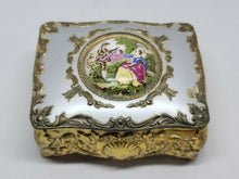 Vintage Japan Filigree Painted Figural Jewelry Box