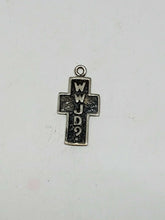 Sterling Silver WWJD What Would Jesus Do Oxidized Cross Charm/Pendant