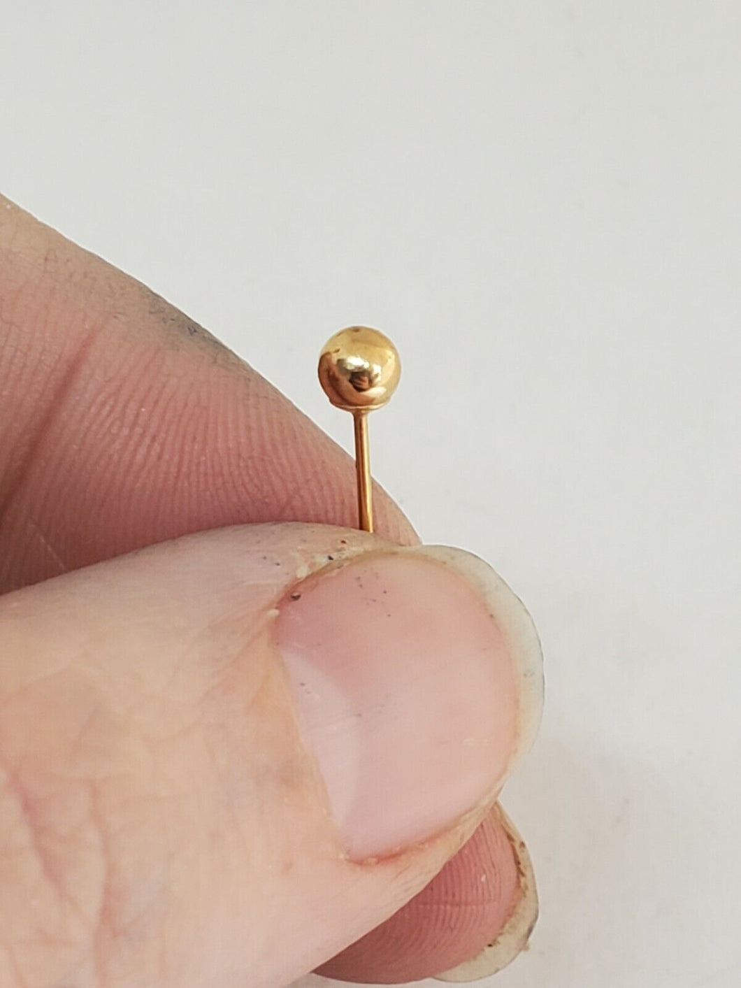 14k Yellow Gold JCM Single Ball Bead Stud Earring No Backing