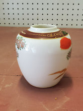 Vintage Japanese Satsuma Hand Painted Porcelain Ware Vase Figural Flowers