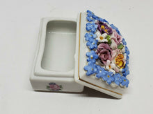 Vintage Elfinware Germany Porcelain Blue Flower Trinket Box