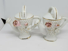 Vintage Japan Pair of White Hobnail Rose Watering Can Salt and Pepper Shaker