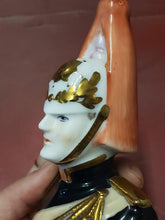 Antique Porcelain English Household Calvary Albert Helmet Bust Figurine Gold