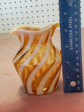 Vintage Felton Art Glass Orange And White Swirl Creamer Cup
