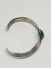 Vintage Navajo Sterling Silver Malachite Cuff Bracelet
